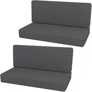 Cozomiz 2 Set of RV Dinette Cushion Covers,Replacement Camper Cushions Cover,Elastic Cushion Slipcovers Stretchable RV Sofa Cover for RV Camper Car Bench Trailer Light Grey