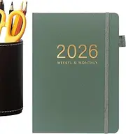 Journal Notebook,2026 Planning Notepad 144 Sheets | A5 Calendar Hardcover Notebook for Daily Business Meeting School Study Travel Graduation College Home