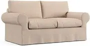 [Comfort Works] Custom Ektorp Loveseat Cover, Replacement Slipcover Compatible with IKEA Ektorp 2-Seater Sofa (Natural/Khaki)