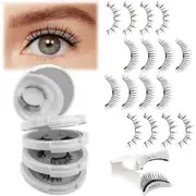 8 Pair Reusable Magnetic Eyelashes with Eyelash Tweezers Magnetic Eyelashes Kit-Style 3