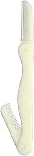 Eyebrow Trimmer with Comb Micro Blade Safety Protection Eyebrow Scraper Beauty Tools Eyebrow Razor Face Razor(White)