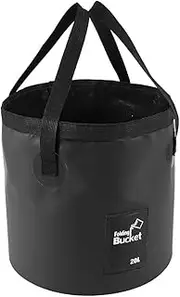 Portable Water Folding Bucket,20L Space-Saving Collapsible Bucket Water Carrier Storage for Outdoor Hiking,Fishing,Boating,Gardening and Car Washing (Black)