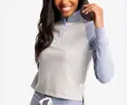 Southern Tide Bridget Stripe Quarter Zip Heather Quarry Size Large NWT $128