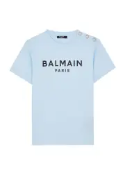 Balmain Kids Logo-print Cotton T-shirt (4-10 Years) - Blue Light - 04YR (4 Years) 04YR (4 years)