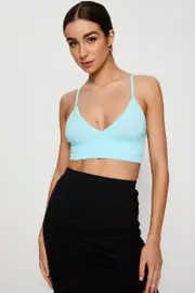 Blue Bralette Top Seamless - Size S/M, Women's Bralette