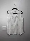 JUICY COUTURE Winter shine chiffon high low white sleeveless top size large