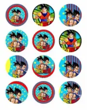 DRAGON BALL Z Cupcake Toppers Edible Icing Image Cake Decorations 12 #01