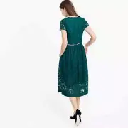 J. Crew Womens Crop Top Skirt Set Size 4 Green Floral Lace