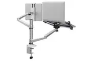TODO Aluminium Dual Laptop + Tablet Stand Desk Clamp Mount Bracket 2 Arm