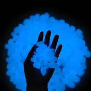 GLOCARNIVAL Glow Pebbles, 300 Pcs Blue Glowing Rocks for Outdoor Decor, Garden