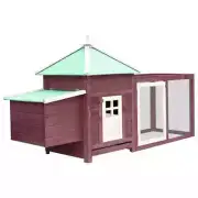 Chicken Coop With Nest Box Outdoor Farm Wooden Hutch Hen House Poultry Cage