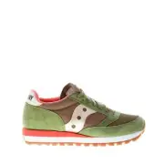 SAUCONY women shoes green tech fabric and suede Jazz 81 sneaker with orange