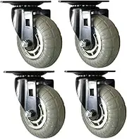 8269E Designer Casters 4 inch Soft Rubber Chrome & Black Designer Caster, 4 Pack