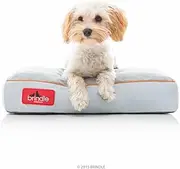 Brindle Shredded Memory Foam Dog Bed with Removable Washable Cover-Plush Orthopedic Pet Bed - 17 x 11 inches - Stone