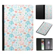 PASSPORT ITINERARY ORGANIZER|WATERCOLOR SEALIFE CORAL PATTERN