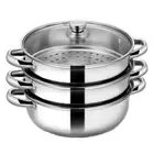28cm Stainless Steel Steamer Multifunctional Cooking Pot Gas Induction Cooker