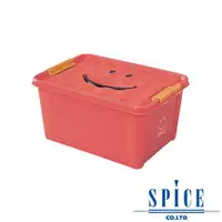 在飛比找ETMall東森購物網優惠-SPICE KIDS馬卡龍附蓋微笑整理箱收納箱紅色M