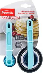 Trudeau Measuring Cups & Spoons Set 11pcs-Grey, White, Turquoise & Ligh - 2 Pack