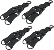 [BESPORTBLE] Backpack Accessories Webbing Buckle D-Ring Carabiner Keychain for Belt Clip Hook Black