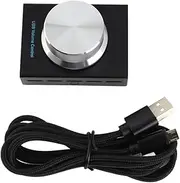 USB Volume Control Knob Premium Metal PC Computer Speaker Volume Controller with One Key Mute Function Adjustable Sound Level for Home Office Studio Aluminum 2m Cable