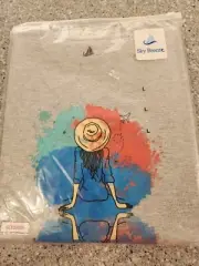 Sky BREEZE Whimmsy Girl Hat Abstract Sky Clouds 100% Cotton T Shirt L NEW Y2K