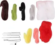 Beginner Needle Felting Kit, Complete DIY Needle Felting Kit with Wool Felt Strips, English Manual for Handmade Cat Doll Toys Material Set