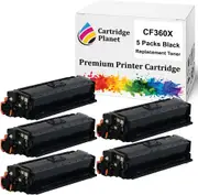 5 Pack Black Compatible Toner Cartridge Replacement for HP 508X CF360X (12,500 pages) for HP Color LaserJet Enterprise M552 M552dn M553 M553dn M553n M553x MFP M577 MFP M577dn MFP M577f MFP M577z