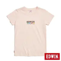 在飛比找momo購物網優惠-【EDWIN】女裝 復古光譜印花短袖T恤(淡粉紅)