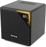 [AIRTOK] Air Purifier for Home Allergies Pets Hair in Bedroom Covers up to 1200 Sq.Ft with PM2.5 Index, Double-sided Air Inlet Hepa H13 Filters with Auto Mode, Remove Dust Smoke Pollutants Odor, Black