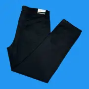 Perry Ellis Portfolio Mens Size 38x30 Slim Fit Stretch Black 5 Pocket Pants