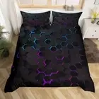 DOONA Duvet Cover Set Queen Size Geometric Hexagon Print Bedding Set Colorful