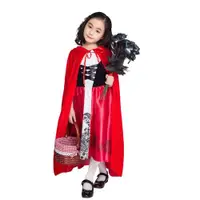 在飛比找ETMall東森購物網優惠-2019新款萬圣節服裝兒童親子小紅帽演出服 童話連衣裙含披風