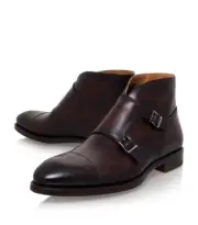 Handmade men brown boots, double monk strap boot, men formal monk boot size 7-17