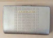 Michael Kors Women Medium Bifold Zip Coin Credit Card Holder ID Wallet Pale Gold