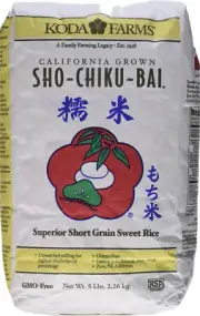 5 Pounds Koda Farms Sho-Chiku-Bai (Superior Short Grain Sweet Rice) GMO Free
