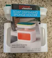 Home Basics Soap Dispensing Sponge Holder, White