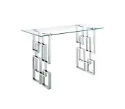 Royale Silver Console Table - Clear Glass