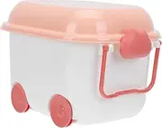 Luxshiny 1Pc Storage Box with Lid Wheels Multi Functional Organizer for Decorative Household Storage Container Chic Design for Playroom