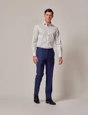 Hawes & Curtis Royal Blue Twill Wool Slim Fit Suit Trousers Size: 40" (EU 56)