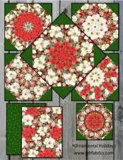 ORNAMENTAL CHRISTMAS Pre-Cut Kaleidoscope Kit 12-10" Blok Kit Stack N Whack