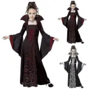 Vampire Costume Children's Girls Halloween Carnival Party Performance Clothing Black White 150cm