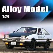 1:24 Initial D Toyota TRUENO AE86 Diecast Model Car Toy Light Collectible Gifts