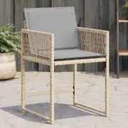 Garden Chairs with Cushions 4 pcs Mix Beige Poly Rattan Multi Colours vidaXL