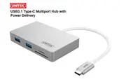 UNITEK USB-C with 2 x USB3.0 + 2 x Port SD MicroSD Card Reader w Power Delivery Y-9319