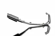 Delkevic 2-1 Exhaust System 8" Stainless Round Muffler Kawasaki Ninja 250R 11-13