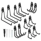 12 Pack Garage Hook, Heavy Duty Slat Wall Hook, Garage Storage Hanger, Black