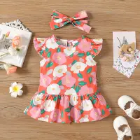 在飛比找蝦皮購物優惠-Baby Girls Dress Fashion Cotto