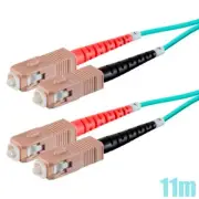11M SC to SC UL OM3 Fiber Optic Multi Mode 50/125 Duplex Optical Patch Cable