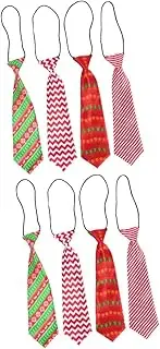 [Abaodam] 8 Pcs Christmas Children's Tie Novelty Neck Tie Necktie Christmas Child Tie Elastic Xmas Ties Christmas Party Ties Kids Funny Baby Polyester Yarn Cartoon Accessories