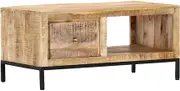 Coffee Table Solid Mango Wood 88x50x42 Adds Modern Storage to Living Room, Farmhouse Tables & Wood Center Table Solution